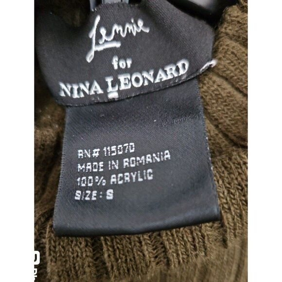 LENNIE FOR NINA LEONARD BROWN TURTLE NECK WOMENS SZ SMALL - Picture 3 of 3